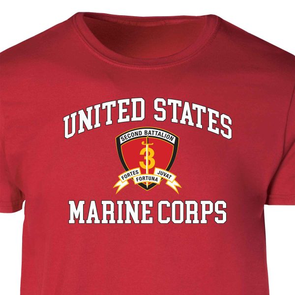 2nd Battalion 3rd Marines USMC Patch Graphic T-shirt on Sale - Image 4