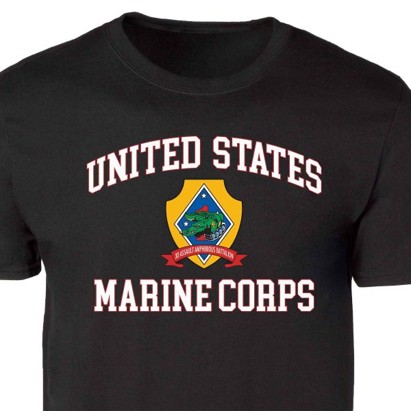 3rd Amphibious Assault Bn USMC Patch Graphic T-shirt For Sale - Image 5
