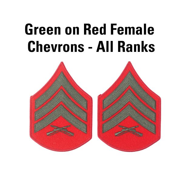 Green on Red Female Chevrons Supply
