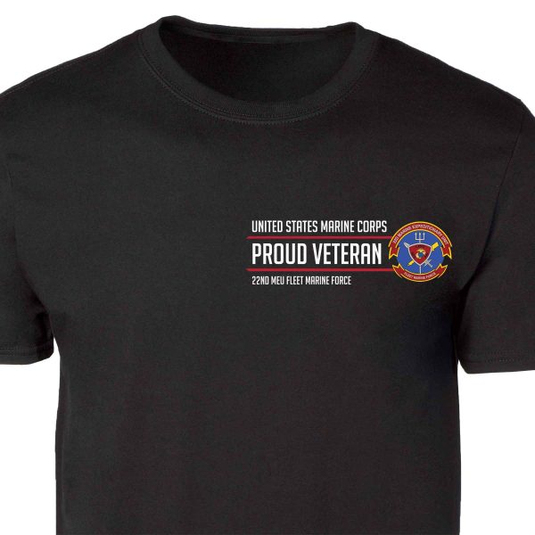 22nd MEU Fleet Marine Force Proud Veteran Patch Graphic T-shirt Sale