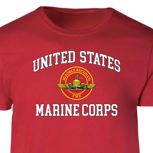 3rd Force Recon FMF USMC Patch Graphic T-shirt Hot on Sale - Image 4