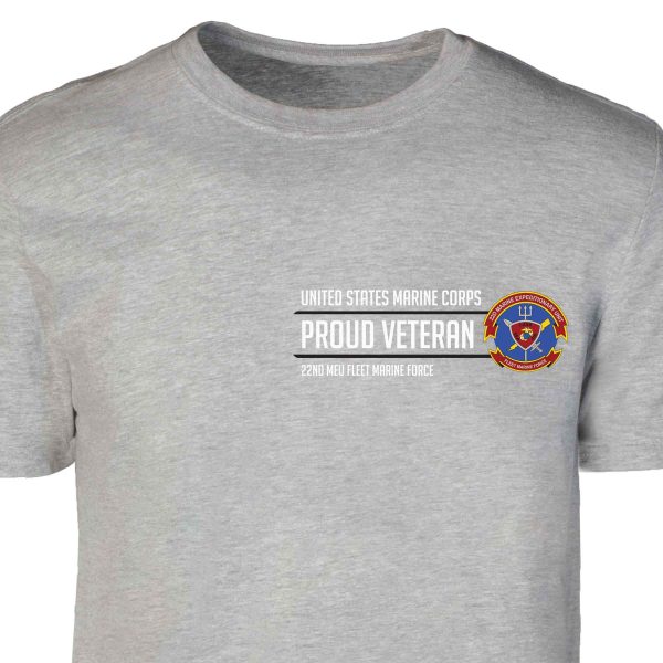 22nd MEU Fleet Marine Force Proud Veteran Patch Graphic T-shirt Sale - Image 2