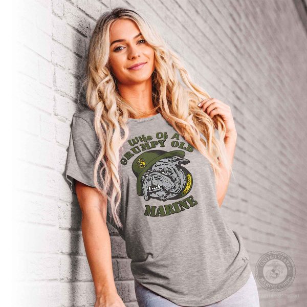 Wife of a Grumpy Old Marine T-shirt on Sale - Image 3
