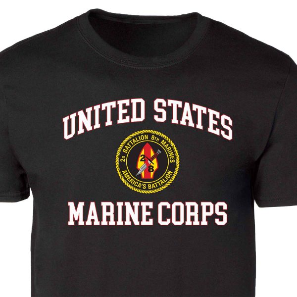 2nd Battalion 8th Marines USMC Patch Graphic T-shirt Sale - Image 5