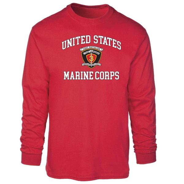 1st Battalion 3rd Marines USMC Long Sleeve T-shirt Online - Image 5