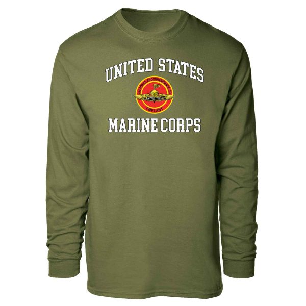 2nd Force Reconnaissance Co USMC Long Sleeve T-shirt Sale - Image 4