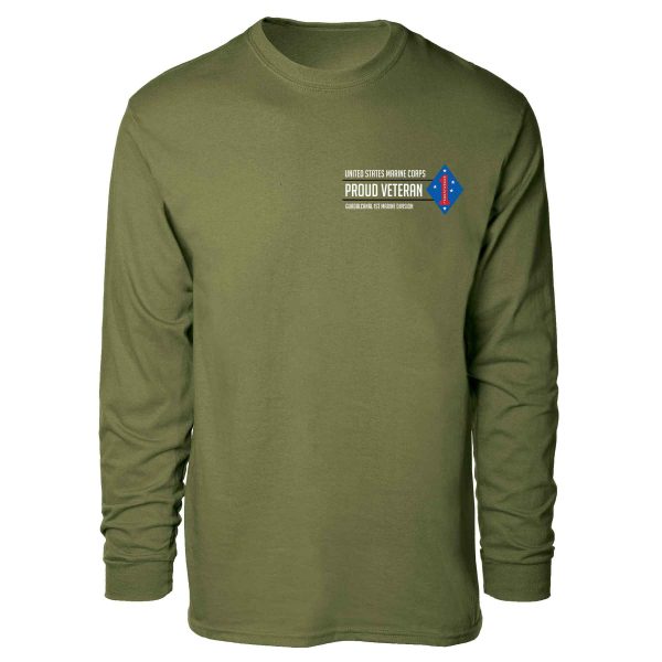 Guadalcanal 1st Marine Division Proud Veteran Long Sleeve T-shirt Online Sale - Image 4
