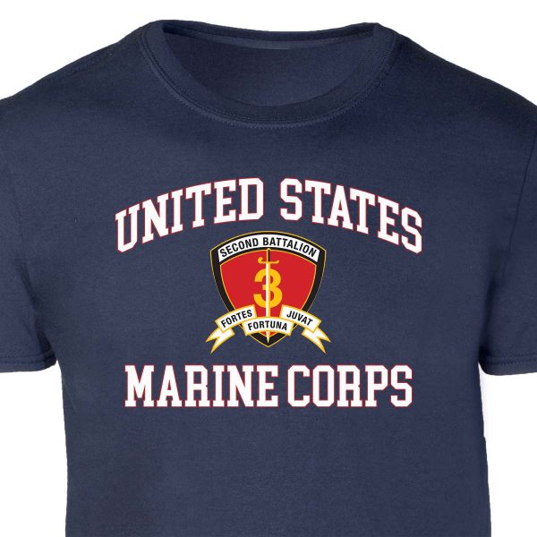 2nd Battalion 3rd Marines USMC Patch Graphic T-shirt on Sale - Image 2