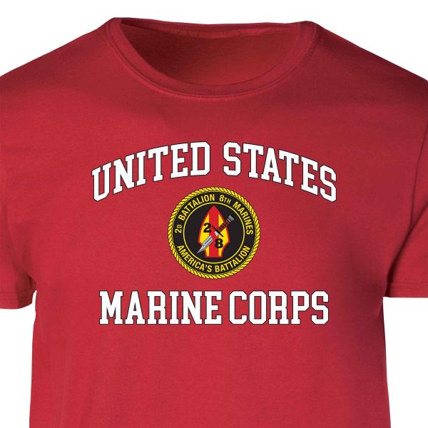 2nd Battalion 8th Marines USMC Patch Graphic T-shirt Sale - Image 4