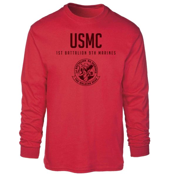 1st Battalion 9th Marines Tonal Long Sleeve T-shirt For Cheap - Image 5