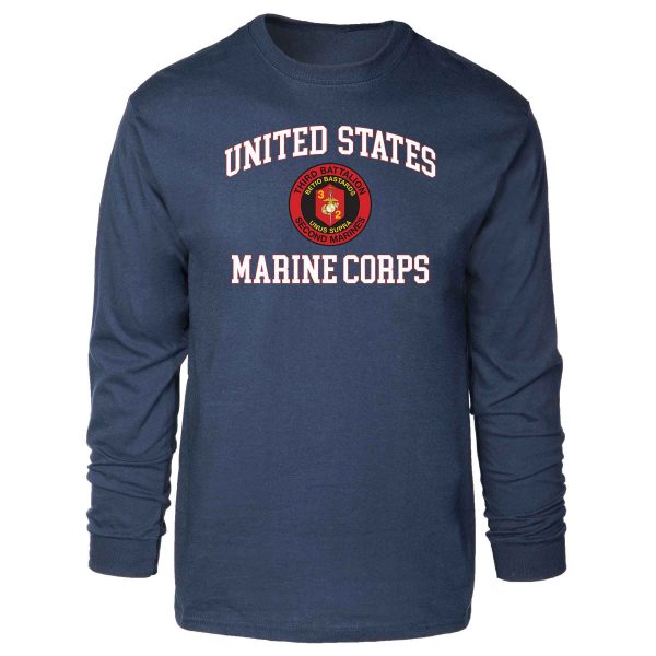 3rd Battalion 2nd Marines USMC Long Sleeve T-shirt Online Sale - Image 3