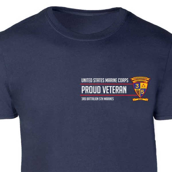 3rd Battalion 5th Marines Proud Veteran Patch Graphic T-shirt Cheap - Image 3