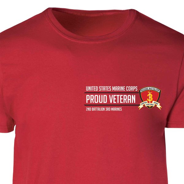 2nd Battalion 3rd Marines Proud Veteran Patch Graphic T-shirt Cheap - Image 5