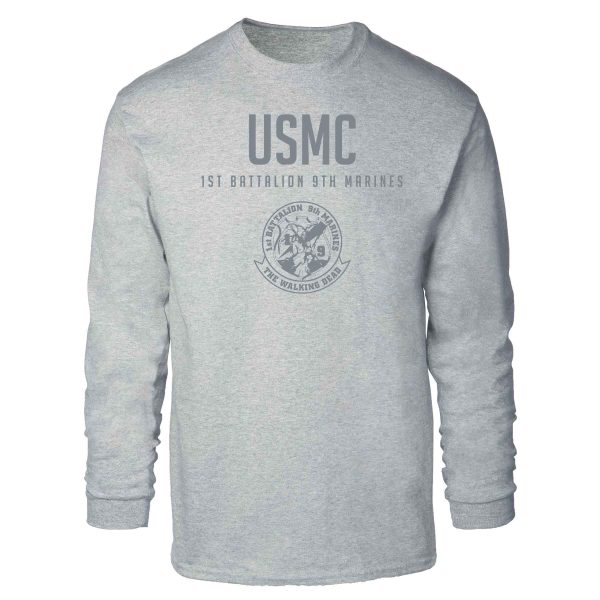 1st Battalion 9th Marines Tonal Long Sleeve T-shirt For Cheap - Image 2