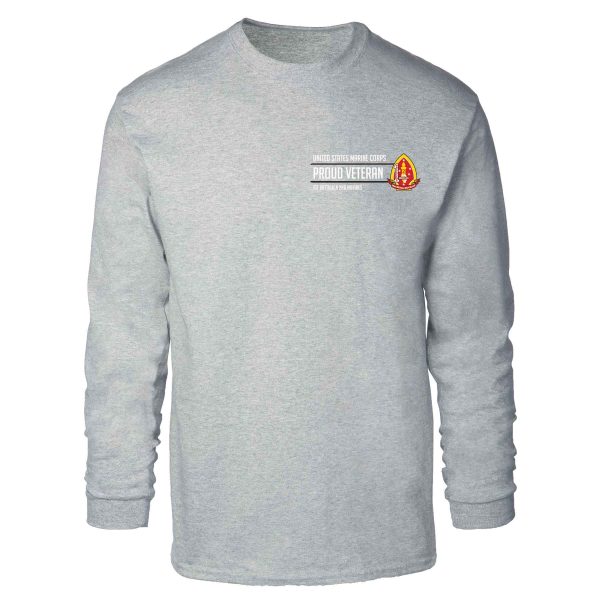 1st Battalion 2nd Marines Proud Veteran Long Sleeve T-shirt Discount - Image 2