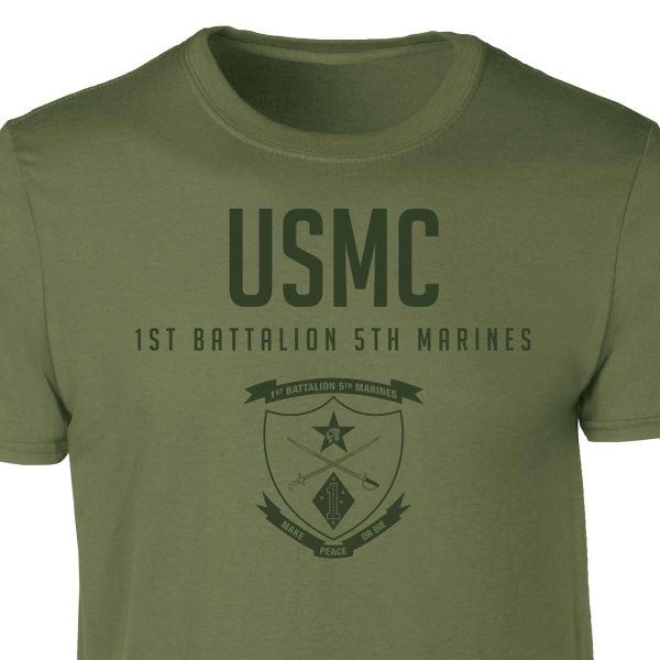1st Battalion 5th Marines Tonal Patch Graphic T-shirt Supply - Image 2