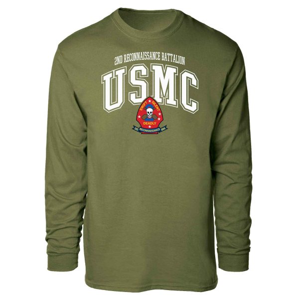 2nd Reconnaissance Battalion Arched Long Sleeve T-shirt For Cheap - Image 4