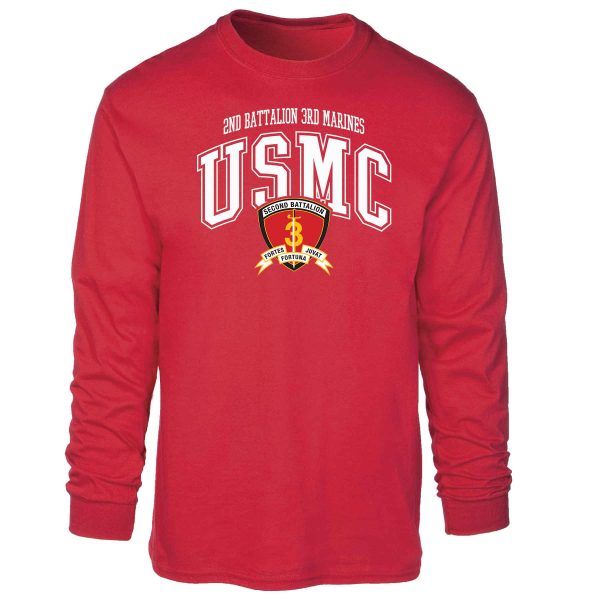 2nd Battalion 3rd Marines Arched Long Sleeve T-shirt Online now - Image 5