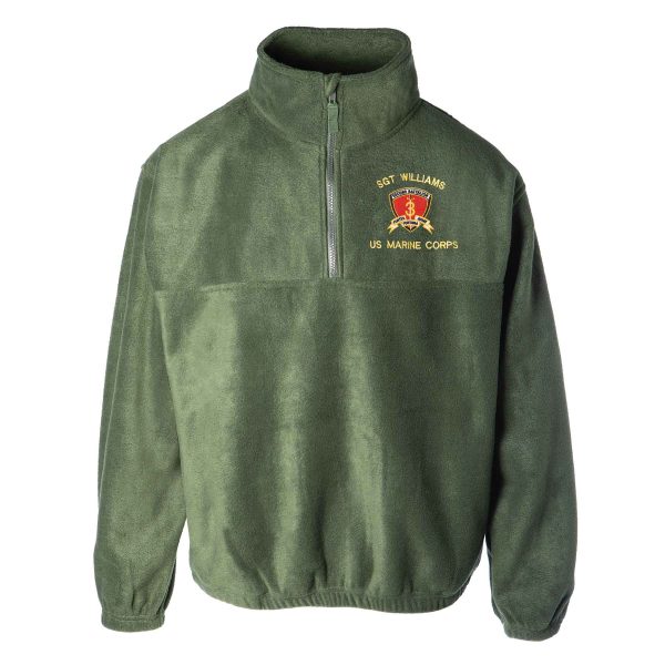 2nd Battalion 3rd Marines Embroidered Fleece 1 4 Zip Supply - Image 2