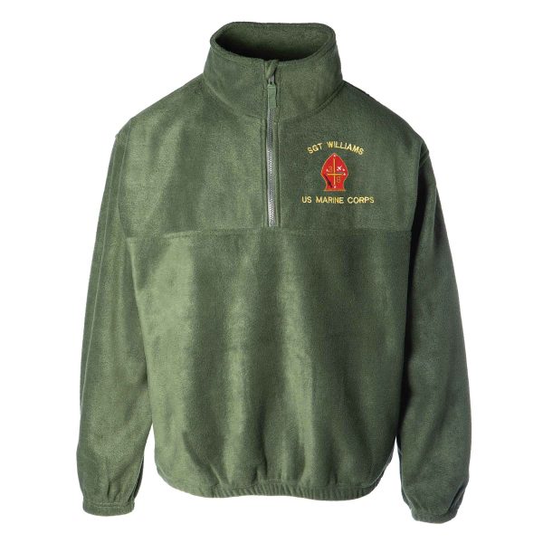 3rd Battalion 8th Marines Embroidered Fleece 1 4 Zip For Cheap - Image 2