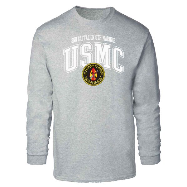 2nd Battalion 8th Marines Arched Long Sleeve T-shirt For Cheap - Image 2