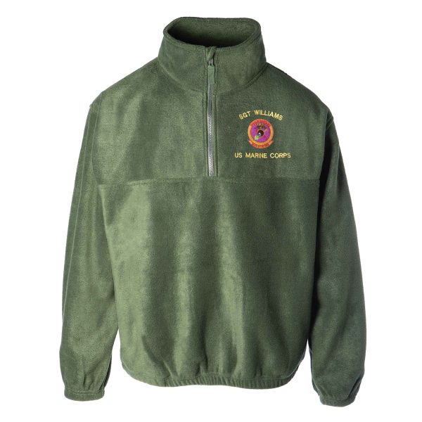 3rd Battalion 9th Marines Embroidered Fleece 1 4 Zip on Sale - Image 2