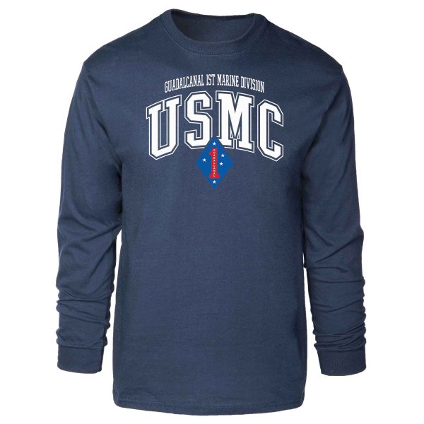 Guadalcanal 1st Marine Division Arched Long Sleeve T-shirt on Sale - Image 3