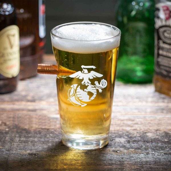 USMC EGA Pint Glass With Bullet Discount