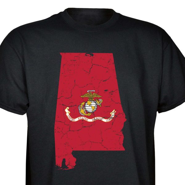 Customizable USMC T-Shirt with Choose-your-State Option Supply