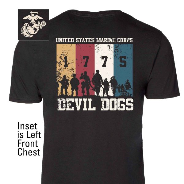 1775 Devil Dogs Back With Left Chest T-shirt Discount